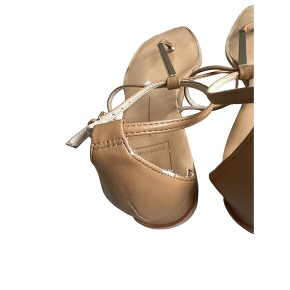 DV DOLCE VITA Tan Gladiator Gold Sandals Size 8.5 - Picture 5 of 10